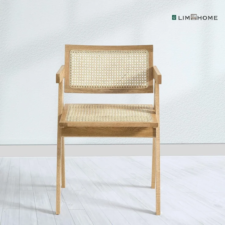 LIM HOME Esszimmerstuhl SW020/SW021 (Packung, 2 St), Eichenholzrahmen mit Sitzfläche aus Rattan, Montage erforderlich – Bild 3