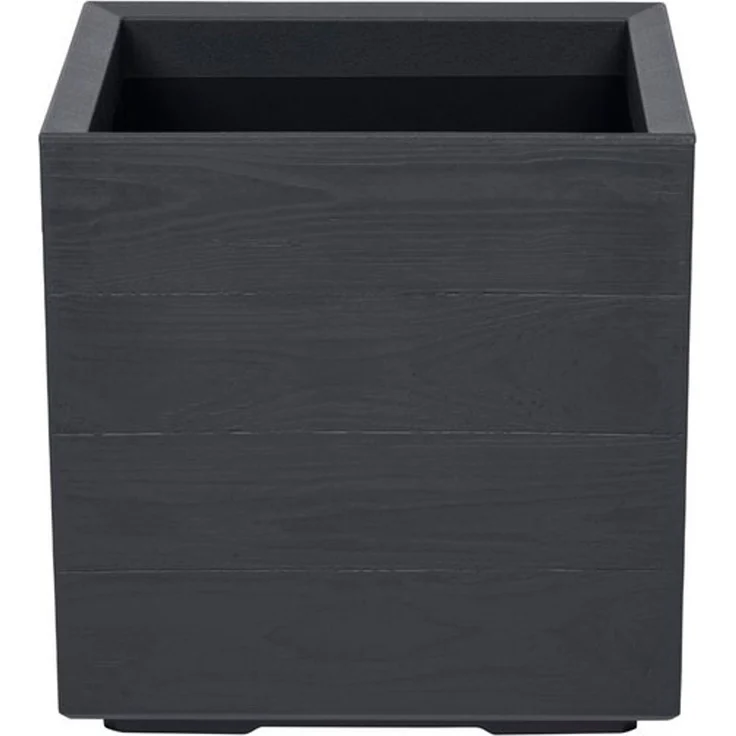 Kreher Pflanzkübel 'Eco Wood' in Anthrazit aus recyceltem Kunststoff (1 St) – Bild 4