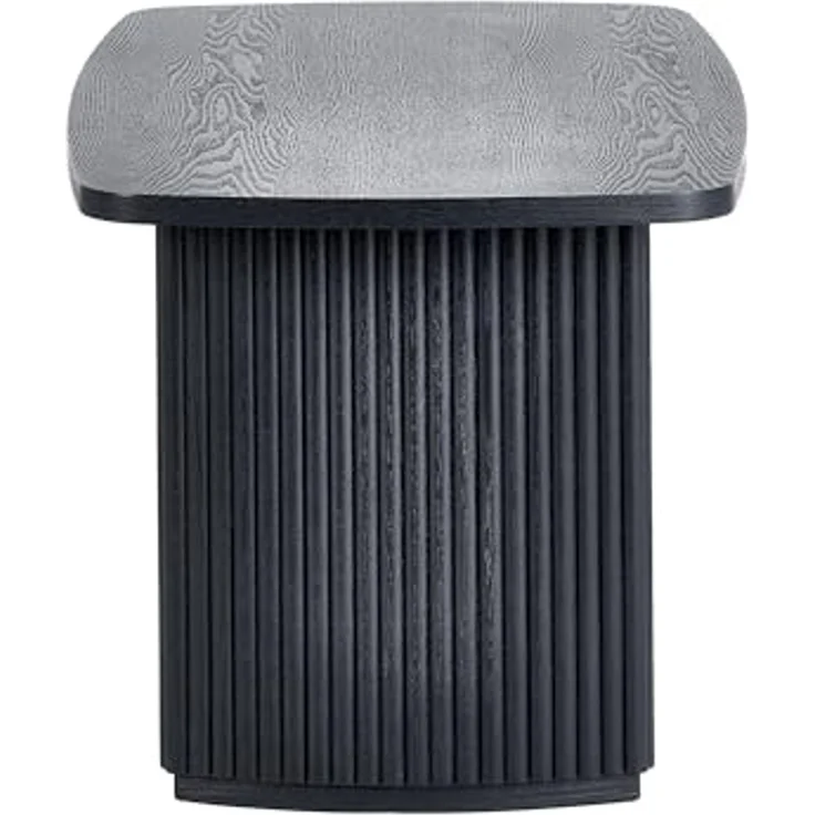 Julian Bowen Louis, kompakter, schwarzer, geriffelter Couchtisch, Eschenholz, 90x50 cm – Bild 4