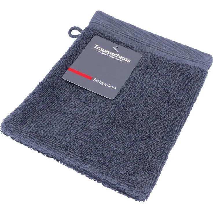 Traumschloss Frottier-Line, Frottier (1-St), Flauschig weich & angenehm zur Haut, 1x Waschlappen, Dunkelgrau, 16x21 – Bild 1