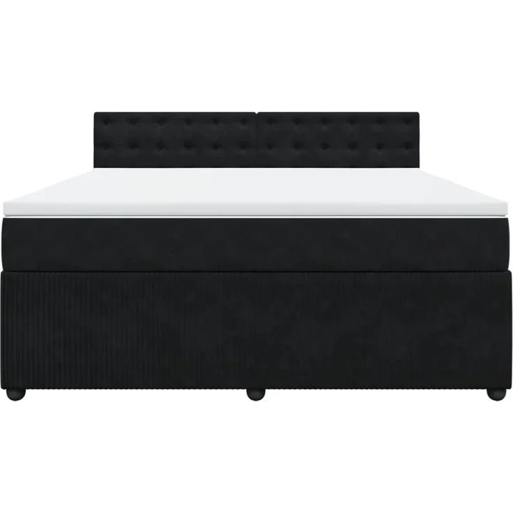vidaXL Boxspringbett mit Matratze Schwarz 180x200 cm Samt 3290120 – Bild 6