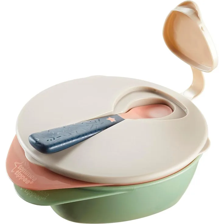 Tommee Tippee Easy Scoop Futternäpfe mit Reisedeckel und Löffel, 2 Stück