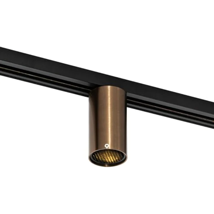 Qazqa Iconic Schienenleuchte, Moderne dimmbare Deckenlampe in Dunkelbronze, GU10-Fassung, 5.6cm, Ideal für Küche und Büro – Bild 1