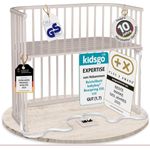 babybay Boxspring XXL Beistellbett aus massivem Buchenholz/Kinderbett Höhe stufenlos verstellbar & umweltfreundlich/mitwachsendes Babybett (beige lackiert)