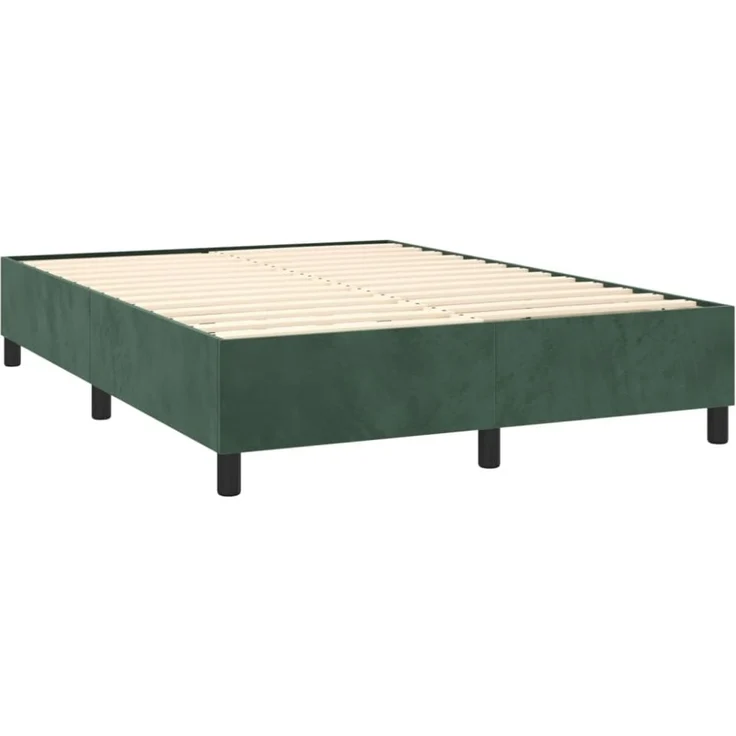 vidaXL Boxspringbett, Samt dunkelgrün, 140x190 cm – Bild 2