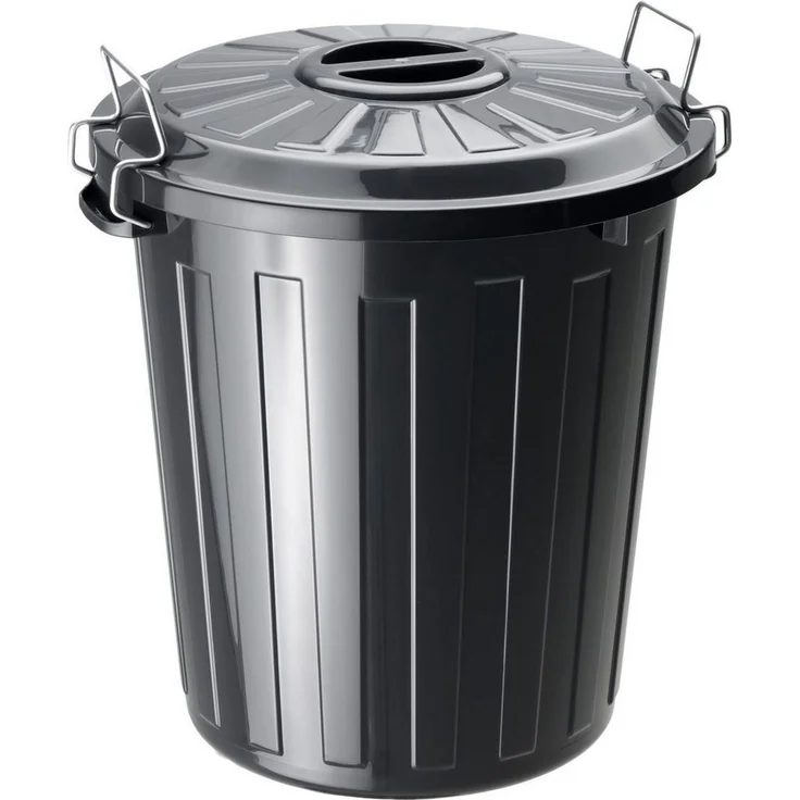 Rotho Universaltonne Basic 25 L mit Deckel Universaleimer Allzweck Tonne schwarz – Bild 3