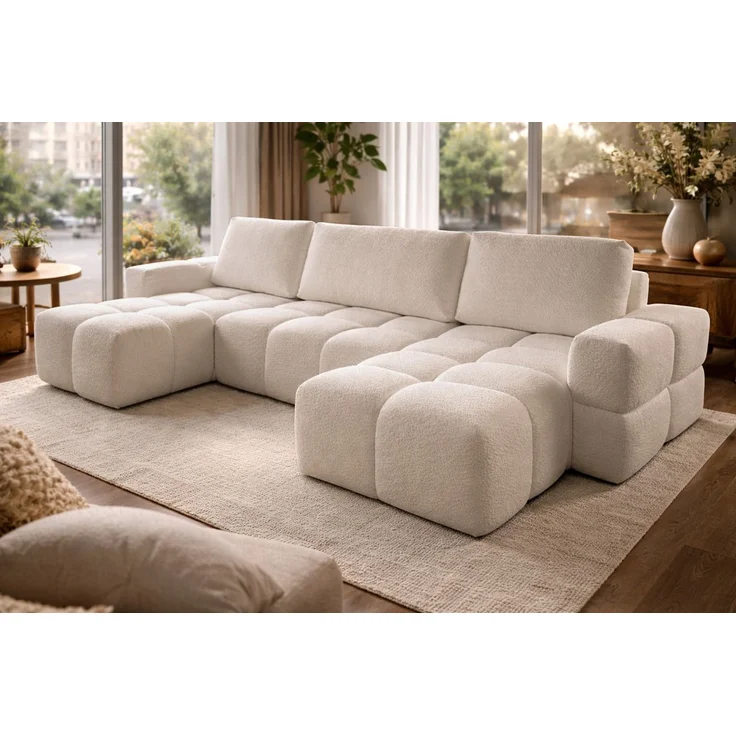 Compleo Ecksofa Wolke U Form, Eckcouch bubble, Praktische Bequeme Ecksofa WOLKS, Ecksofa Wolke mit Bettkasten – Bild 5