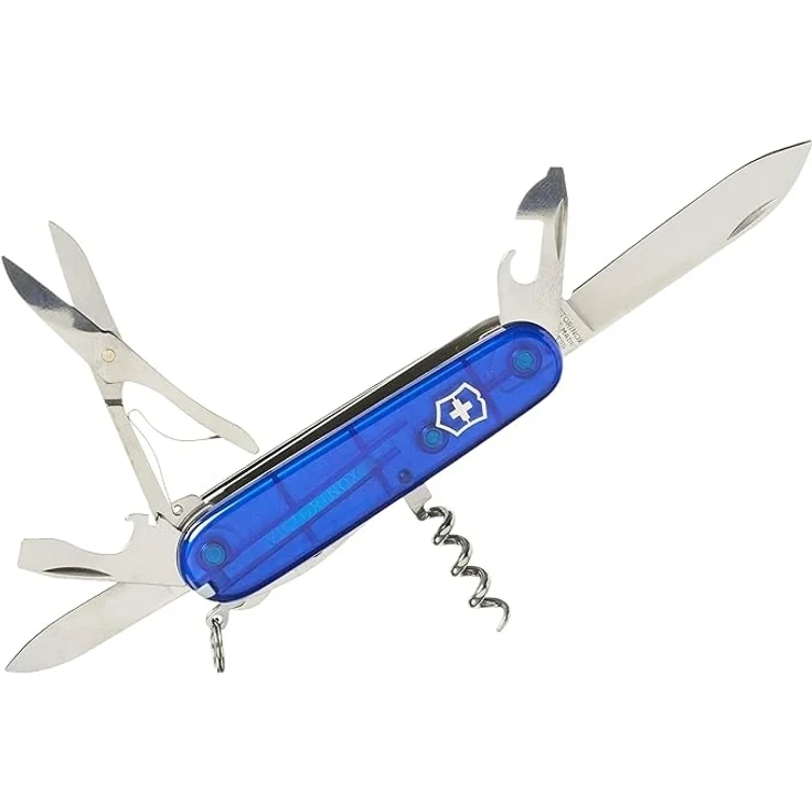 Victorinox Huntsman Offiziersmesser blau transparen – Bild 1
