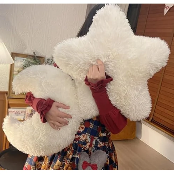 Kuschelkissen Kinder Sternkissen Weiche Flauschige Sterne Mond Wolke Kuschelkissen Sofakissen Plüsch Kissen Dekokissen für Kinderzimmer Schlafzimmer Deko (Wolkekissen) – Bild 6