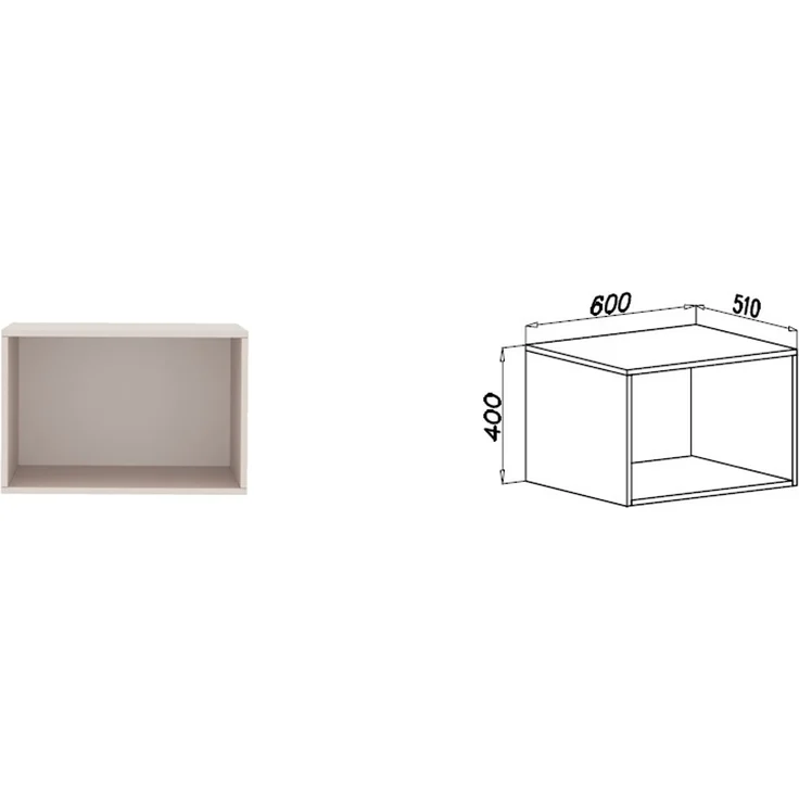 Marmex Möbel Tres Set-J/N Einbauschrank über Eck, Begehbarer Kleiderschrank offen mit Aufsatz, Ankleidezimmer Möbel mit Regalen und Kleiderstangen, laminierte Spanplatte, graubeige cashmere 101/150x246x51 cm – Bild 2