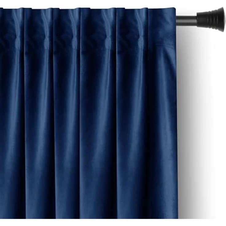 Restilo Gardine Gardine Multifunktionsband Kräuselband Vorhang Verdunkelnd Samt Textil (1 St), Kräuselband, verdunkelnd, Samt Textilien, mit Raffhalter – Bild 4