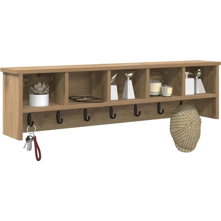 vidaXL Wandmontierter nachttisch Artisan-Eiche 100 x 16 x 26 cm 874330 – Bild 3