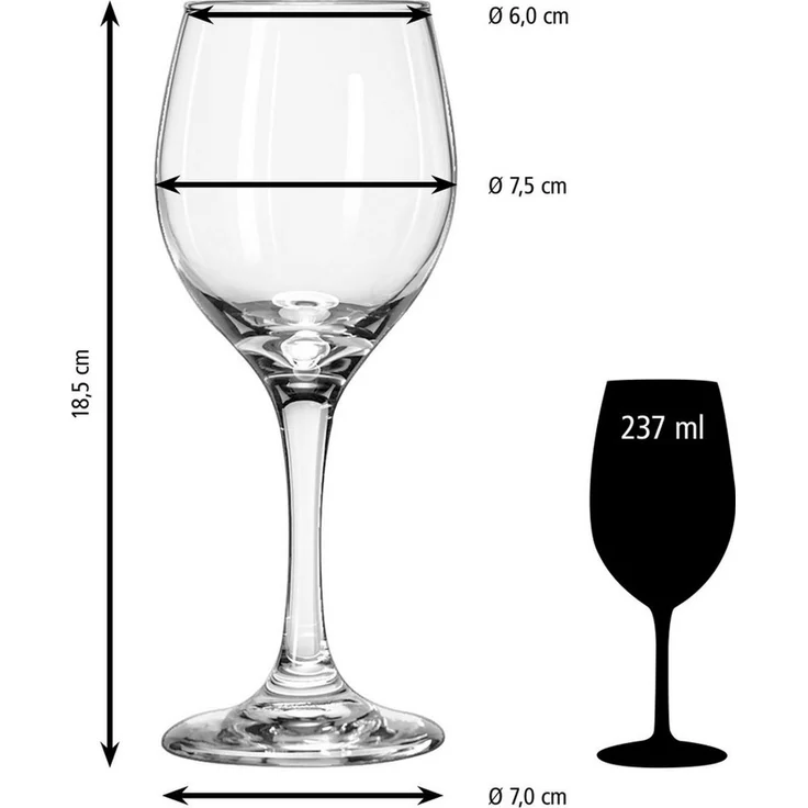 LIBBEY Gläser-Set Weinglas -PERCEPTION-, 237 ml, Ø 7,5 cm, H: 18,5 cm, 12er Set, 12-tlg, Glas, hochwertig verarbeitet, im modernen Design – Bild 4