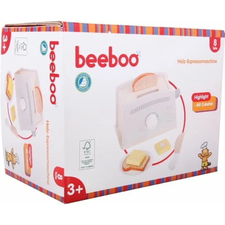VEDES Großhandel GmbH - Ware Beeboo Kitchen Holz Toaster mit Zubehör, 7-teilig