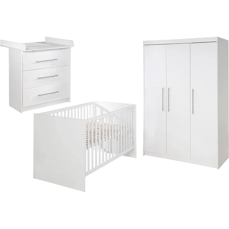 roba Zimmerset 'Maren' - 3-teilig - Gitterbett 70 x 140 cm - Wickelkommode schmal - Weiß – Bild 7