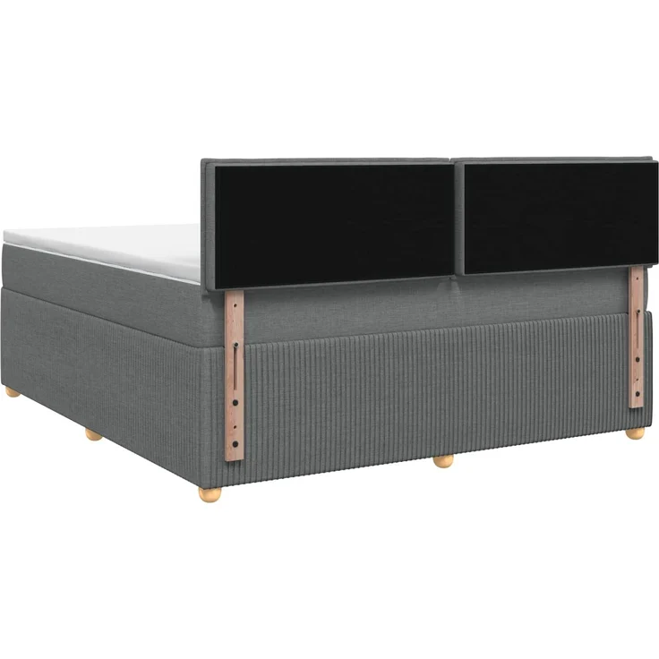vidaXL Boxspringbett mit Matratze Dunkelgrau 180 x 200 cm Stoff 3452982 – Bild 9