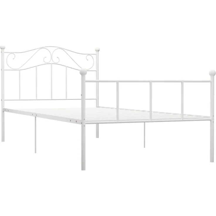 vidaXL Bettgestell Weiß Metall 90×200 cm [284516]