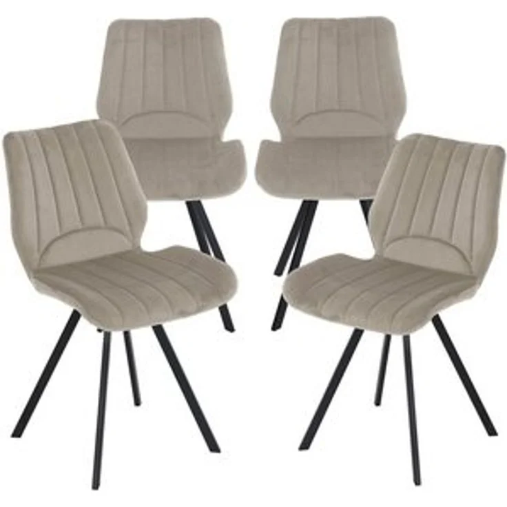 TRISENS Polsterstuhl Chloe (1er Set, 2er Set, 3er Set oder 4er Set, 4 St), Essstuhl mit der gepolsterten Sitzfläche Küchenstuhl in Samt-Optik – Bild 6