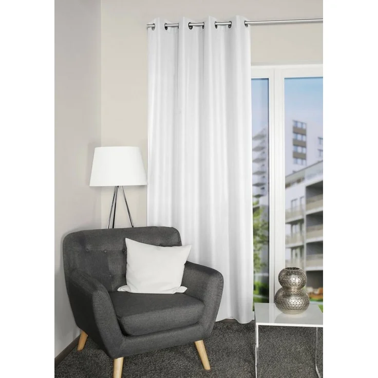 Home Basics Vorhang ATLANTIK (1 St), Ösen, blickdicht, Ösenschal Uni ATLANTIK – Bild 1