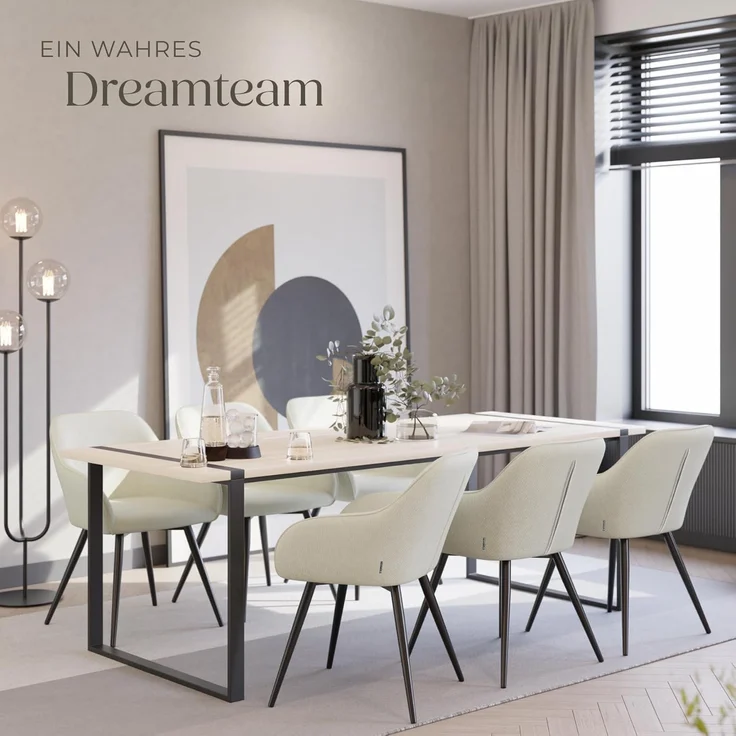 tectake Esszimmerstuhl Marilyn (1er Set, 1 St), gepolstert, in Cordoptik – Bild 9