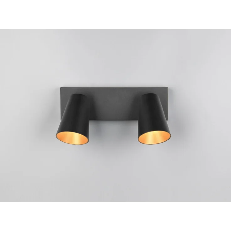 Deckenstrahler SHARP Schwarz Gold 2-flammig, Breite 28cm – Bild 8