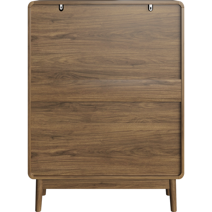 Schuhschrank in Walnussoptik mit 2 Klappfächern, offenem Fach und Kippschutz,95x60x24 cm – Bild 9