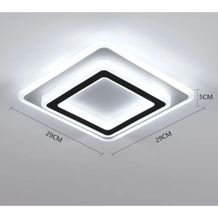 Goeco Moderne LED Deckenleuchte, 38W LED Deckenlampe Quadratisch, Acryl Deckenbeleuchtung für Wohnzimmer, Schlafzimmer, Bad, Flur, Küche, 6500 K Kaltesweiß – Bild 3