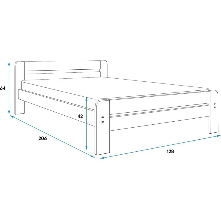 BMS Jugendbett Dallas Graphit mit Matratze 120x200 cm – Bild 3