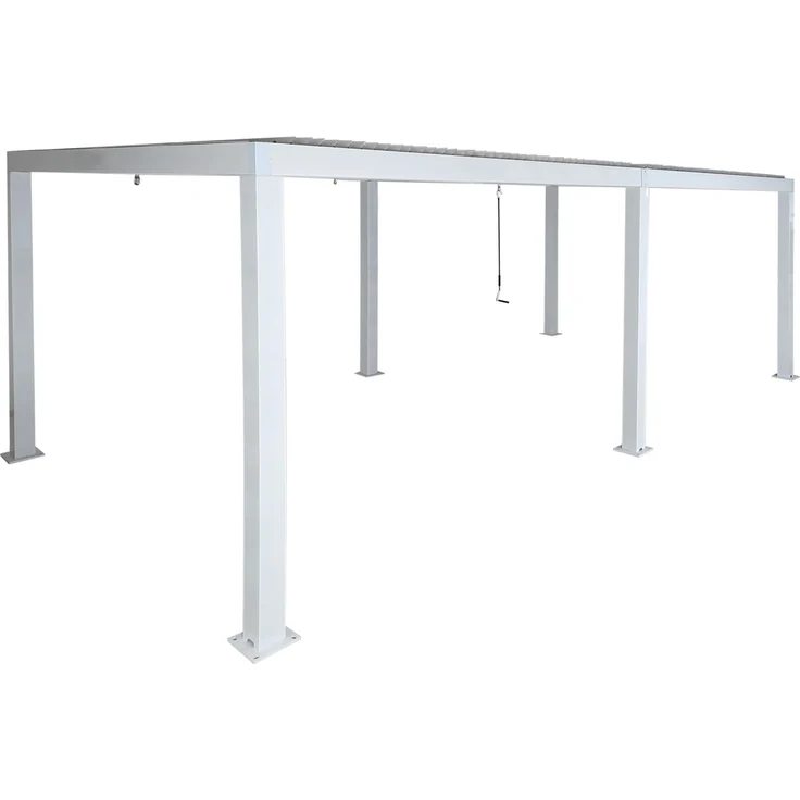 Mendler 'HWC-L46' Pergola, Regenrinne sturmfest, Aluminium weiß, 3x6 m – Bild 6
