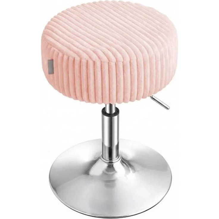 VASAGLE Schminkhocker Höhenverstellbarer Sitzhocker Rund 360° Drehbar ohne Lehne 38,5 x 38,5 x 44-56 cm Rosa – Bild 1