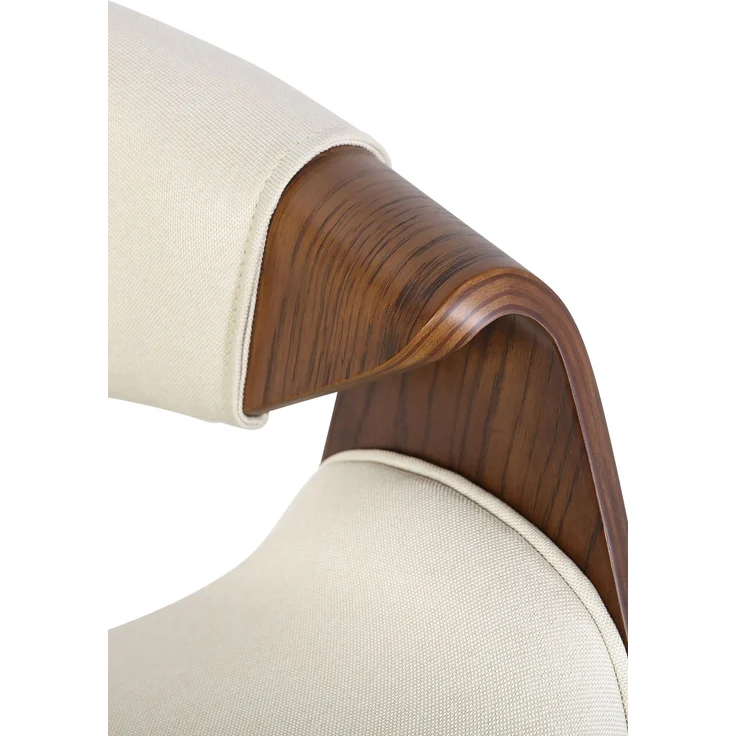 CLP Esszimmerstuhl Foley Küchenstuhl mit Armlehne und Holzgestell,creme Stoff – Bild 3