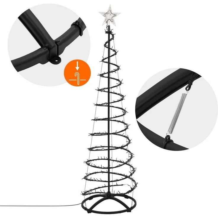 ECD Germany LED Baum LED Weihnachtsbaum Außen Weihnachtsdeko mit Beleuchtung Lichterbaum, LED, Warmweiß, Tannenbaum 180 cm mit Lichterkette Weihnachtsbeleuchtung Warmweiß – Bild 4