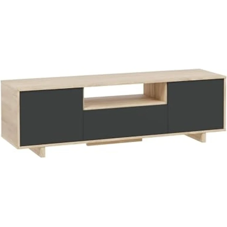 Dmora - TV-Ständer Visalia, Wohnzimmer TV-Sideboard, 3-türiger TV-Ständer, Niedriges Sideboard für Wohnzimmer, cm 150x41h46, Eiche – Bild 6