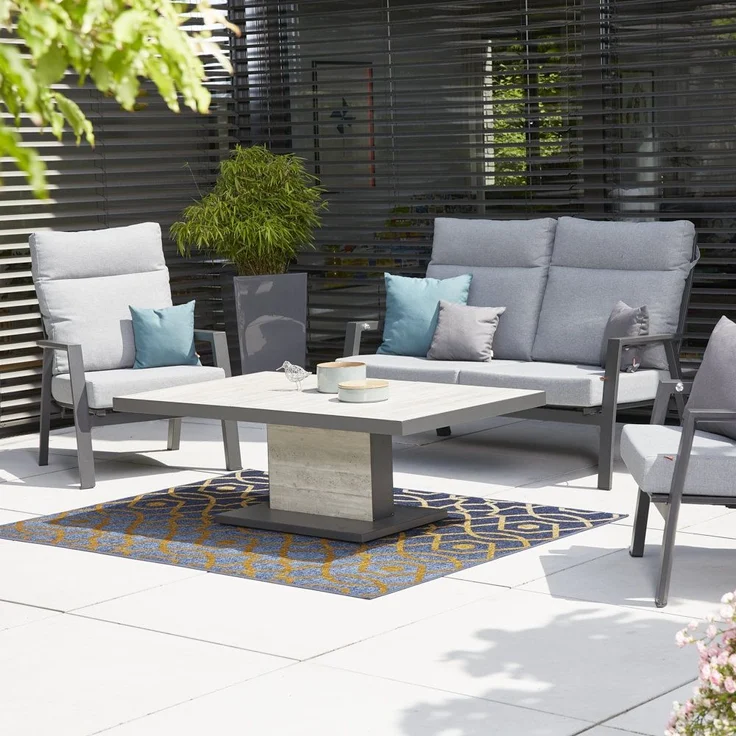 Siena Garden Lifttisch Bellani 140x85 cm Aluminium Keramik grau J04067 Loungetisch – Bild 8