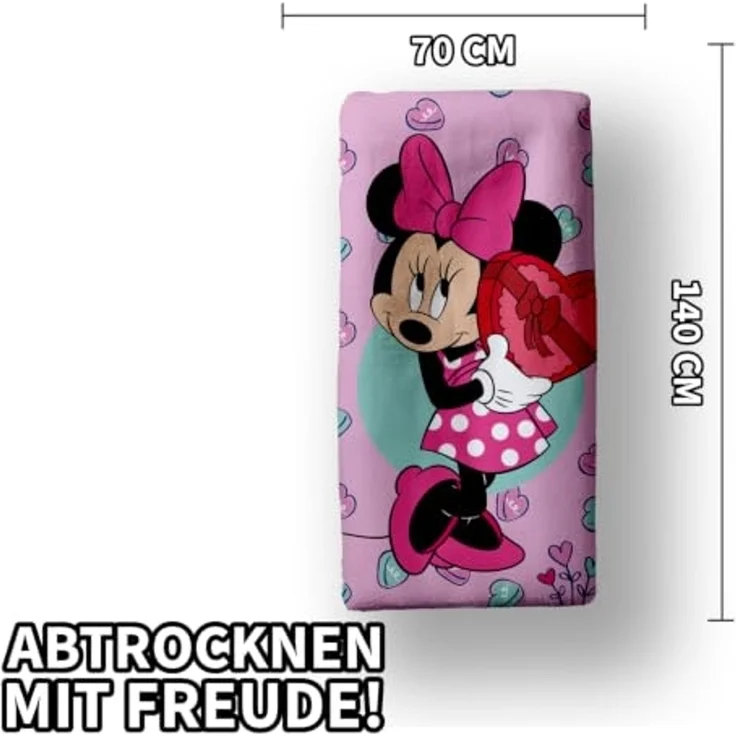 Disney Minnie Mouse Duschtuch Strandtuch Badetuch pink 70 x 140 cm – Bild 2