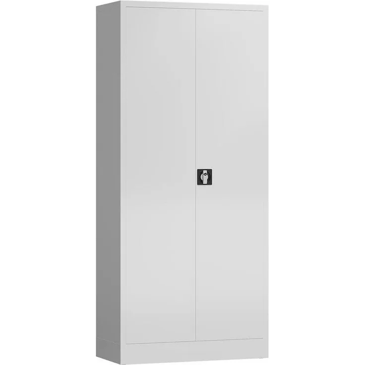 Aktenschrank Metallschrank abschließbar mit 2 Türen, 4 Fachböden 1800 x 800 x 380 mm (RAL 9003 signalweiß)