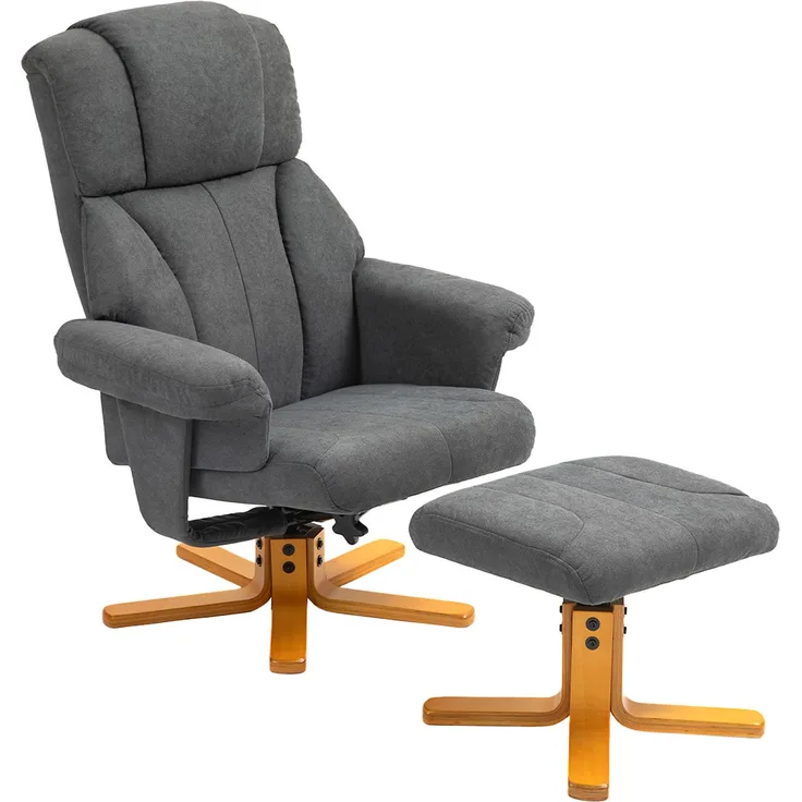 HOMCOM Relaxsessel, Polyester,Schaumstoff, Dunkelgrau, 79L x 80B x 104H cm