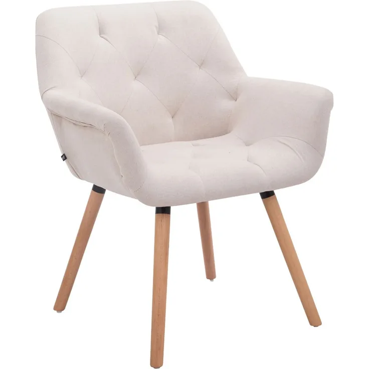 CLP Besucherstuhl Cassidy Stoff mit Armlehne,beige natura