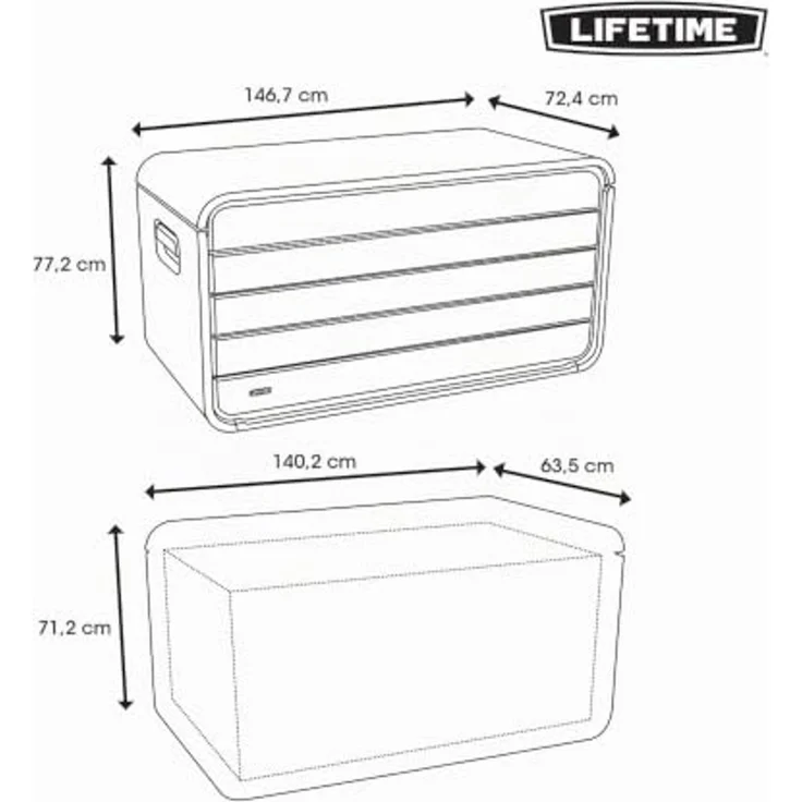 Lifetime Kunststoff Gartenbox Space XL | 625 L | – Bild 7
