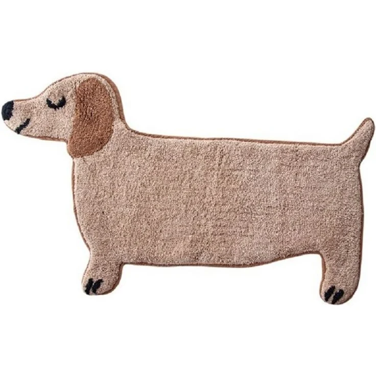 Sass & Belle Badematte Mini Sausage Dog (für Kinder), Höhe 10 mm, rutschhemmend beschichtet, 70% Baumwolle, 18% Polyester, 12% Viskose, Dackel, Bad Vorleger, ca. 80 x 47 cm – Bild 2