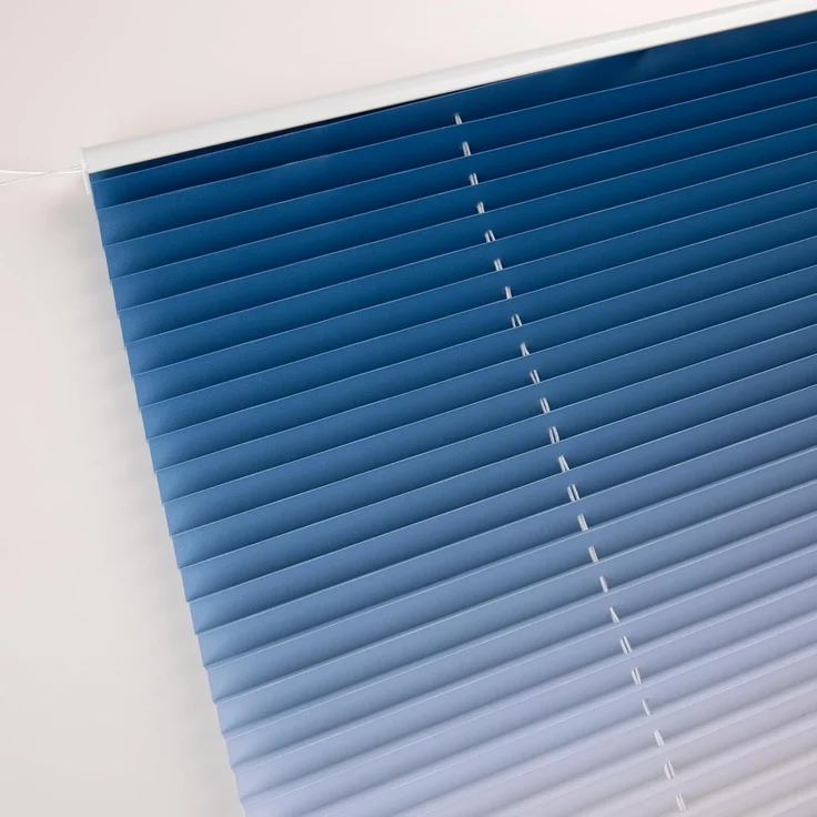Plissee mit Farbverlauf 85x130 cm(BxH) Blau-Weiß plissees klemmfix ohne Bohen Blickdicht Faltrollo Lichtdurchlässig Rollos für Fenster ohne Bohren – Bild 2