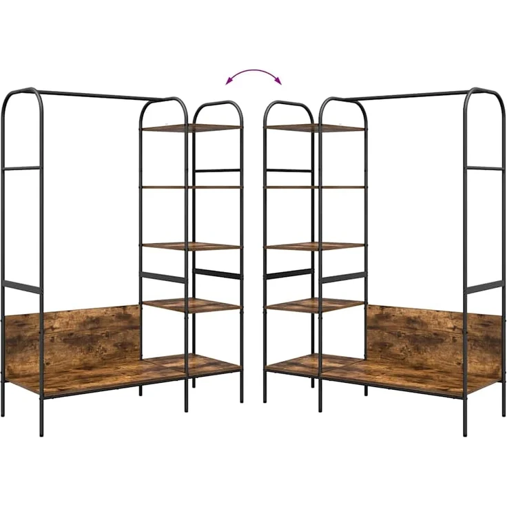 vidaXL Kleiderständer mit Regal Braun Eichen-Optik 120 x 44 x 160 cm 868447 – Bild 10