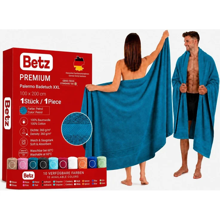 Betz Badetuch XXL 100x200 cm Palermo Saunatuch & Strandtuch Pflegeleicht & saugstark, 100% Baumwolle (1 Stück, 1-St) – Bild 2