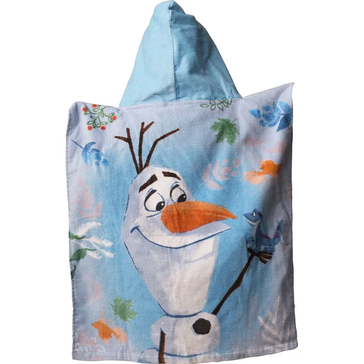 Disney Frozen Badeponcho für Kinder Hochwertiger Frottee aus 100 % Baumwolle