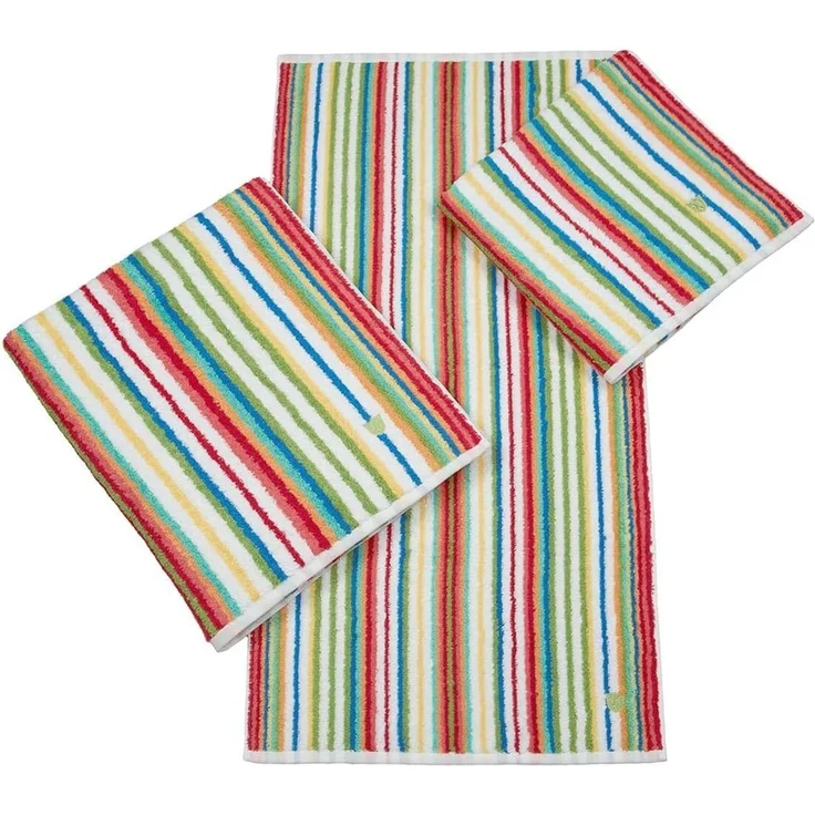 ROSS Saunatuch Multicolor, Frottier (Packung, 1-St), mit Streifen und gesticktem ROSS-Emblem – Bild 2