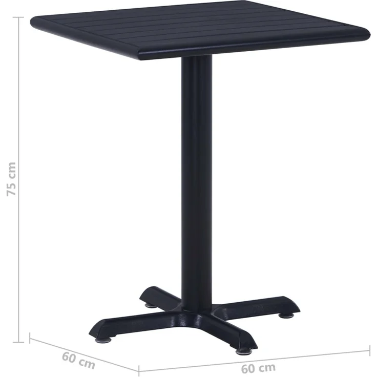 Gartentisch, Beistelltisch, Balkontisch Schwarz 60 x 60 x 75 cm – Bild 6