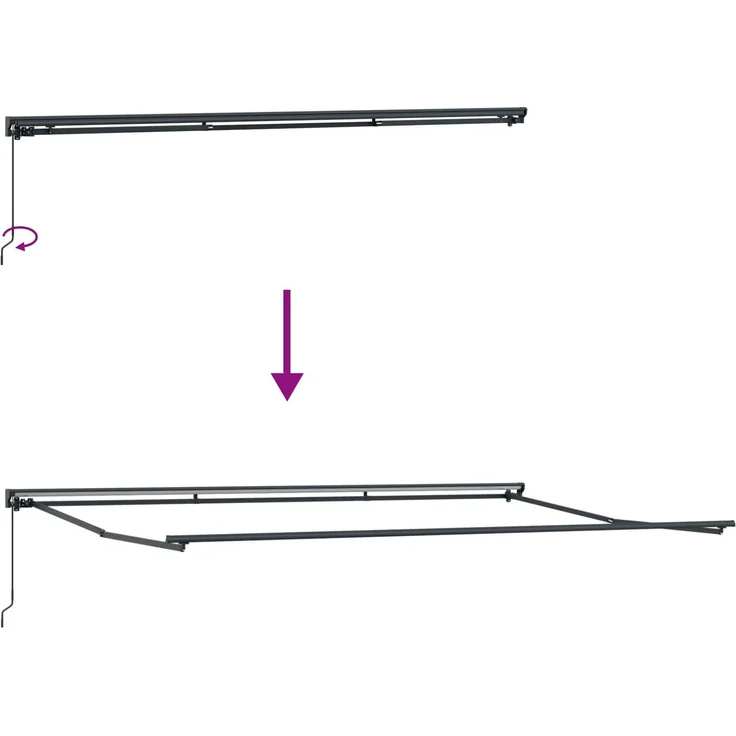 vidaXL Markisenrahmen Anthrazit und Weiß 500 x 300 cm 3331241 – Bild 9