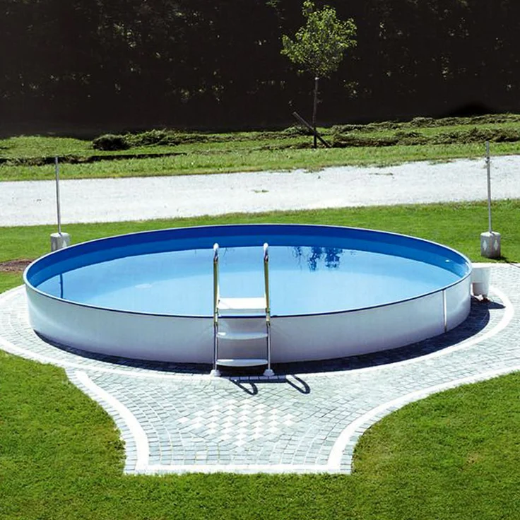 Steinbach Stahlwand Swimming Pool "Styria rund", blaue Poolfolie, Ø 500 x 120 cm – Bild 1