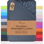 NatureMark - Mikrofaser SPANNBETTLAKEN zum Sparpreis! viele Größen und Farben Markenware (180x200-200x200 cm, anthrazit grau)