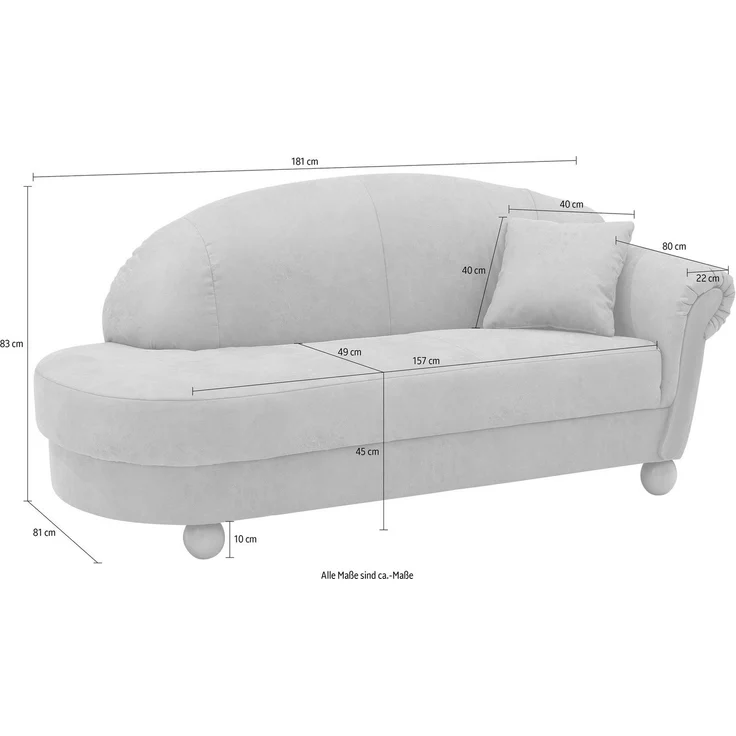 Home affaire Ottomane Milano, Besonders bequem durch Federkernpolsterung, Armlehne links oder rechts – Bild 2